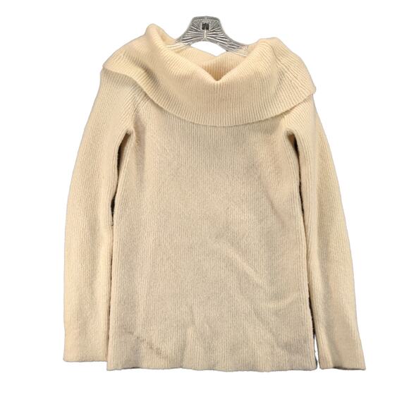 Forever 21 Womens Cowl Neck Sweater Size Small Cream Tag Logo - Picture 1 of 10